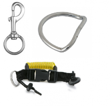 Карабины, стопоры, d кольца, ретракторы, пластины